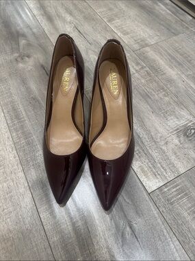 Lauren Ralph Lauren Women's Deep Burgundy Patent Pointed-Toe Pumps
